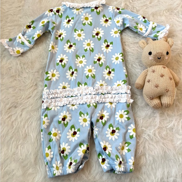 Bright and Sweet Ruffly Floral Magnolia Baby Romper - Picture 2 of 3